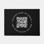 QRコード |ブラック・ビジネスモダンへようこそミニマル ドアマット (正面)
