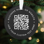 QRコード |ブラック・ビジネスモダン・クリスマス オーナメント<br><div class="desc">QRコーシンプルド、ビジネス名またはWebサイトと文字で簡単に更新できるミニマルスタイルのでカスタムすモダンQRコードのクリスマス飾りテンプレートをスキャンしカスタムて… #QRcode #christmas #ornament #business</div>