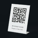 QRコード ブラック＆ホワイト モダンビジネス 台座サイン<br><div class="desc">QRコード付きのオリジナルビジネス用ペデスタルサインを作成しましょう。 詳細カスタマイズを行うには、リンクをクリックしてフォント、サイズ、色を変更してください。</div>
