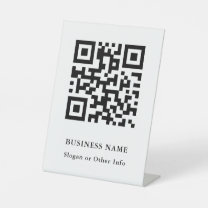 QRコード ブラック＆ホワイト モダンビジネス 台座サイン
