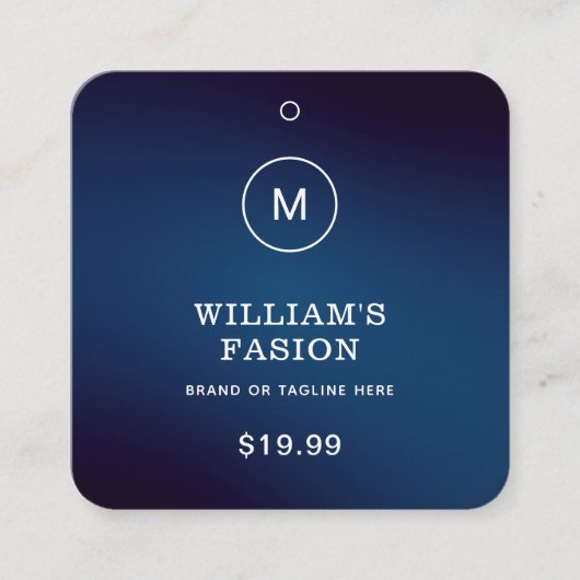 QRコード | ブルーアパレルラベル価格つるラベル コーリングカード (正面)