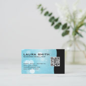 QRコード/ブルーボケ抽象芸術名刺 名刺 (スタンド正面)