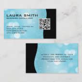 QRコード/ブルーボケ抽象芸術名刺 名刺 (正面/裏面)