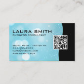 QRコード/ブルーボケ抽象芸術名刺 名刺 (正面)