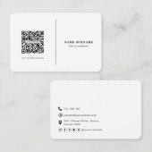 QRコード,プロフェッショナルミニマリストソーシャルメディア 名刺 (正面/裏面)