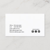 QRコード，プロフェッショナルミニマルなソーシャルメディア 名刺 (裏面)