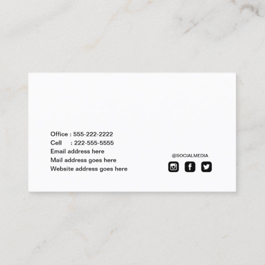 QRコード,プロフェッショナルミニマルなソーシャルメディア 名刺 (裏面)