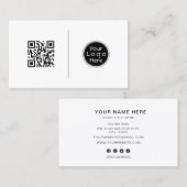 QRコード,プロフェッショナルミニマルなソーシャルメディア 名刺 (正面/裏面)