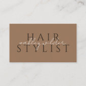 QRコード ヘアスタイリスト ダークテラコッタ 名刺 (正面)