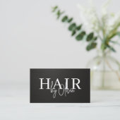 QRコード ヘアスタイリスト メタリックタイポグラフィ 名刺 (スタンド正面)
