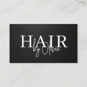 QRコード ヘアスタイリスト メタリックタイポグラフィ 名刺 (正面)