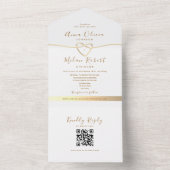 QRコード ホワイトゴールド ウェディング オールインワン招待状 (内側)