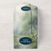 QRコード　マウンテン　フォレスト　エレガント　ラスティック　ウェディング オールインワン招待状 (外側)