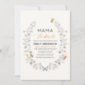 QRコード ママトゥビー ワイルドフラワー ベイビーシャワー 招待状 (正面)