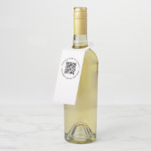 QRコード |ミニマリストのクリーンシンプルのホワイトスキャン ボトルネックタグ (アングル)