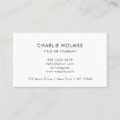 QRコード |ミニマリストのクリーンシンプルのホワイトスキャン 名刺 (裏面)