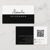 QRコード |ミニマリスト、ソーシャルメディアの名刺 名刺 (正面/裏面)