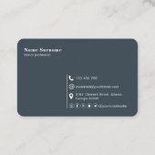 QRコード，ミニマリモダンスト，シンプル,プロフェッショナル 名刺 (裏面)