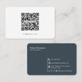 QRコード，ミニマリモダンスト，シンプル,プロフェッショナル 名刺 (正面/裏面)