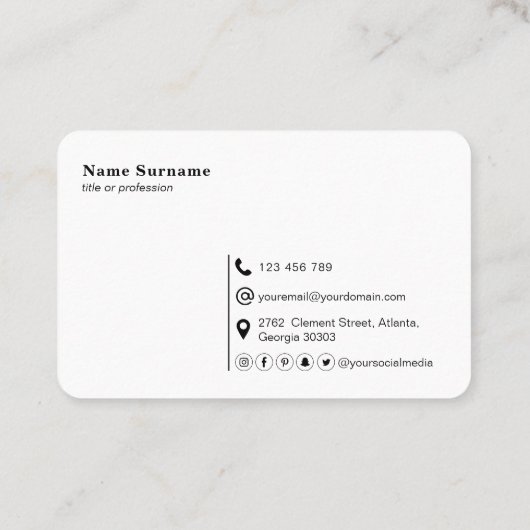 QRコード,ミニマリモダンスト,シンプル,プロフェッショナル 名刺 (裏面)