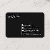 QRコード，ミニマリモダンスト，シンプル，白黒 名刺 (裏面)