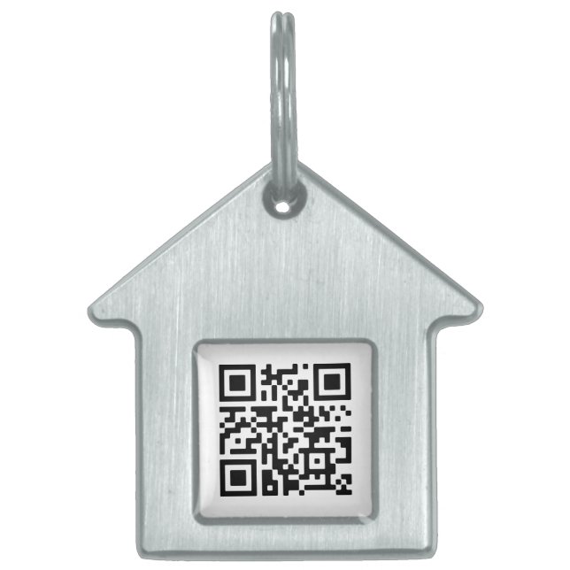 QRコード |ミニマルなクリーンシンプルホワイトスキャナブル ペットネームタグ (正面)