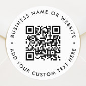 QRコード |ミニマルモダンリストクリーンシンプル白 ラウンドシール