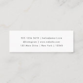 QRコード | ミニマルモダン クリーンシンプル ホワイト スキニー名刺 (裏面)