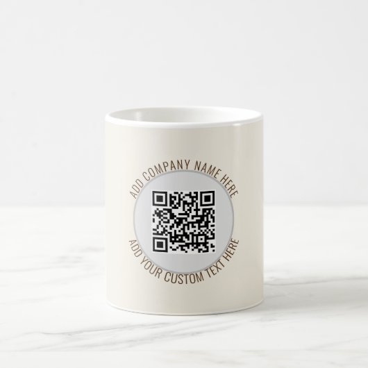 QRコード ミニマル シンプル グレー コーヒーマグカップ (中央)