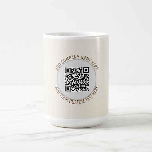 QRコード ミニマル シンプル グレー コーヒーマグカップ (中央)
