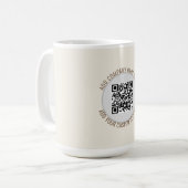 QRコード ミニマル シンプル グレー コーヒーマグカップ (正面左)