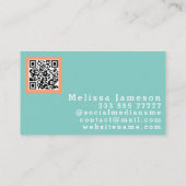 QRコード | ミントとモチミニマリストのモノグラム 名刺 (裏面)