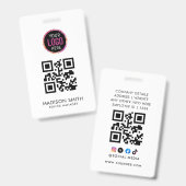 QRコード | モダンビジネス ロゴ イベントバッジ バッジ (正面&裏面)