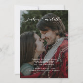 QRコード |モダンフォトスクリプト結婚の予算 招待状 (正面)