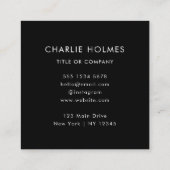 QRコード | モダンブラック プロフェッショナル Scan me スクエア名刺 (裏面)