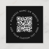 QRコード | モダンブラック プロフェッショナル Scan me スクエア名刺 (正面)