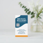 QRコード |モダン抽象芸術波デザイン 名刺 (スタンド正面)