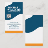 QRコード |モダン抽象芸術波デザイン 名刺 (正面/裏面)