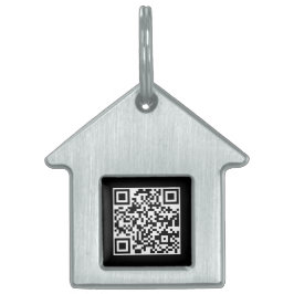 QRコード | モダン黒スもしキャン失ったブル ペットネームタグ