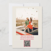 QRコード モダン ウィットフル レトロ ファン フォト ウェディング 招待状 (裏面)