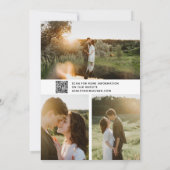 QRコード モダン タイポグラフィ エレガント オーバーレイ 4 フォト セーブザデート (裏面)