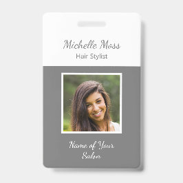 QRコード モダン ヘア スタイリスト グレー ホワイト バッジ