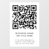 QRコード | モダン ミニマル クリーン シンプル ホワイト ウィンドウサイン (シート)
