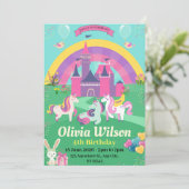 QRコード ユニコーン レインボー マジック バースデー インビテーション (スタンド正面)