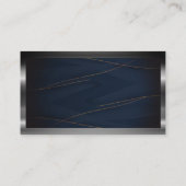 QRコード | ラグジュアリーブルー金ゴールドライン | 金属縁ど 名刺 (裏面)