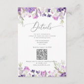 QRコード ラベンダー エレガント ウェディング 詳細 エンクロージャーカード (正面)