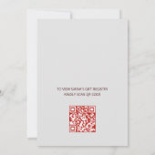 QRコード |ランタン中国のブライダルシャワー 招待状 (裏面)