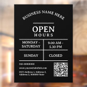 QRコード レストラン サロン ビジネス オープン時間 ドア ウィンドウサイン (シート2)