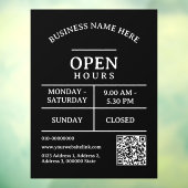 QRコード レストラン サロン ビジネス オープン時間 ドア ウィンドウサイン (シート3)