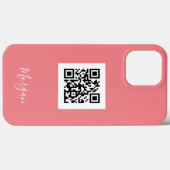 QRコード、ロゴアートまたは写真、スクリプト名、サンゴ Case-Mate iPhoneケース (裏面 (横))
